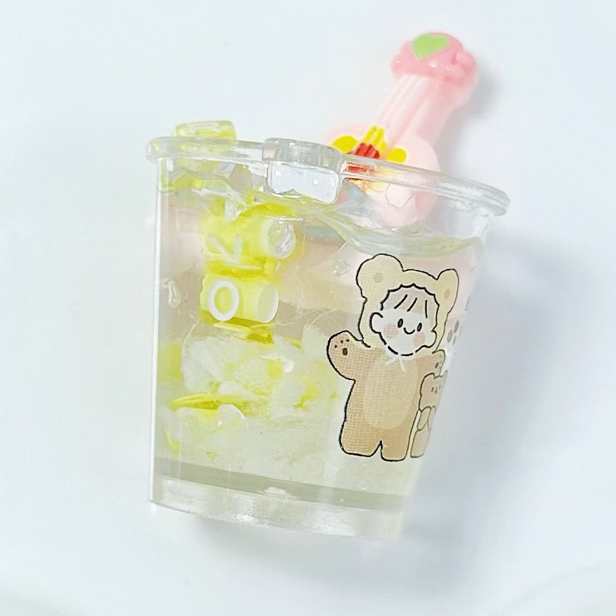 「S044」カラフル ジュース ギター かんつき カワイイ 5×5cm(夜光)