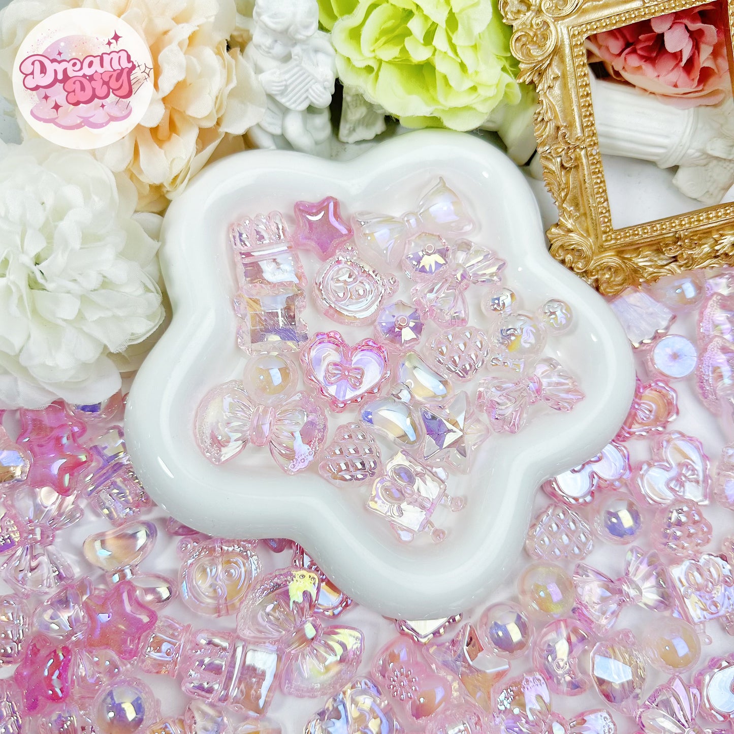 お楽しみ袋🎁開け開け「G216」 キラキラビーズ 光学電着 クリア ピカピカ