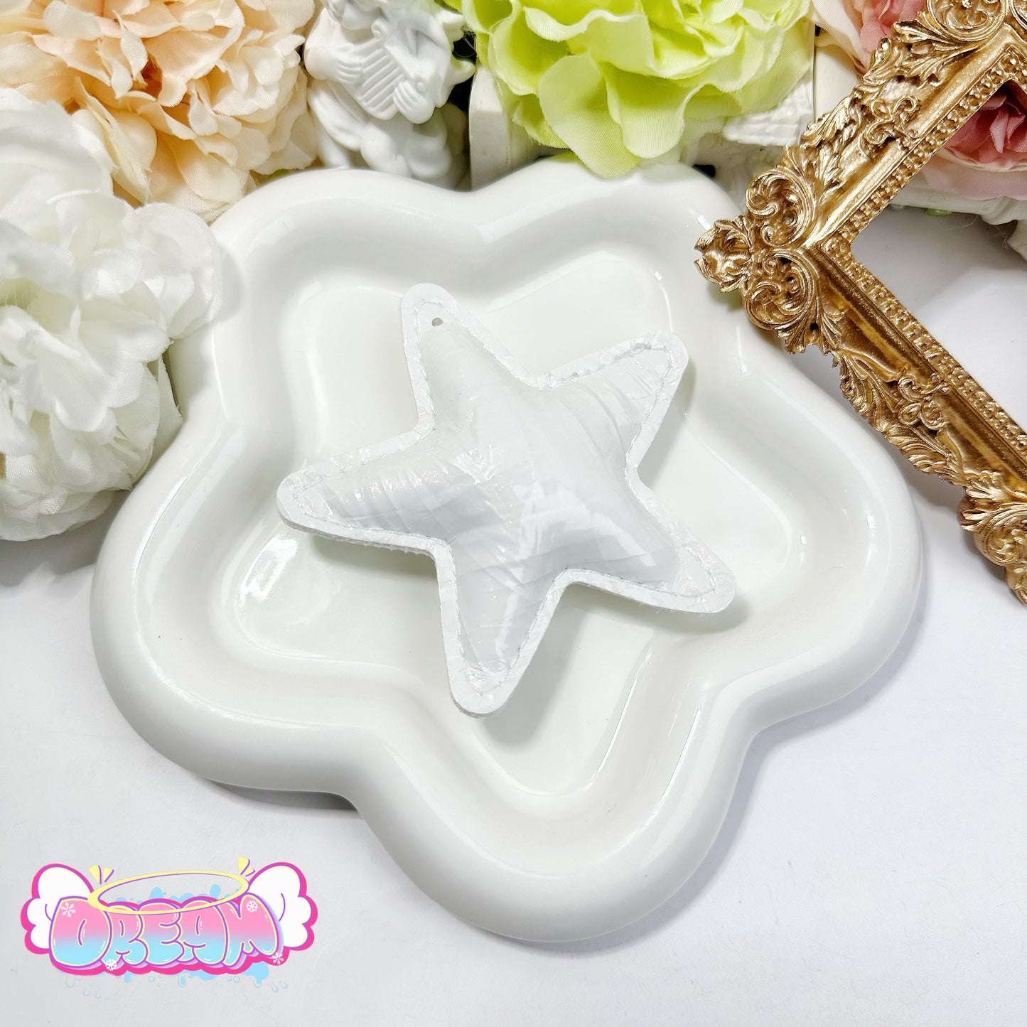 「P102」(SIZE: 8CM)合皮スター 穴あり バッグチャーム 星   チャーム アクセサリー ストラップ スター かわいい