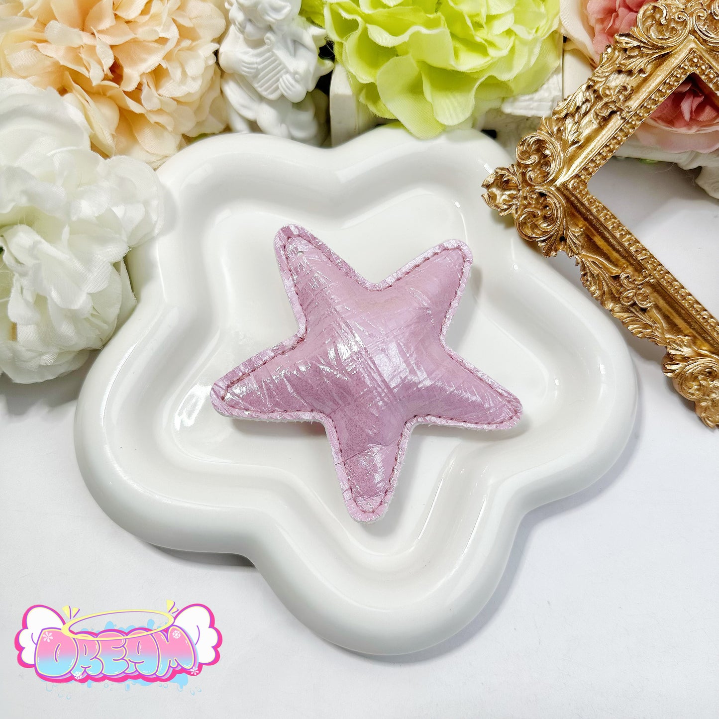 「P102」(SIZE: 8CM)合皮スター 穴あり バッグチャーム 星   チャーム アクセサリー ストラップ スター かわいい