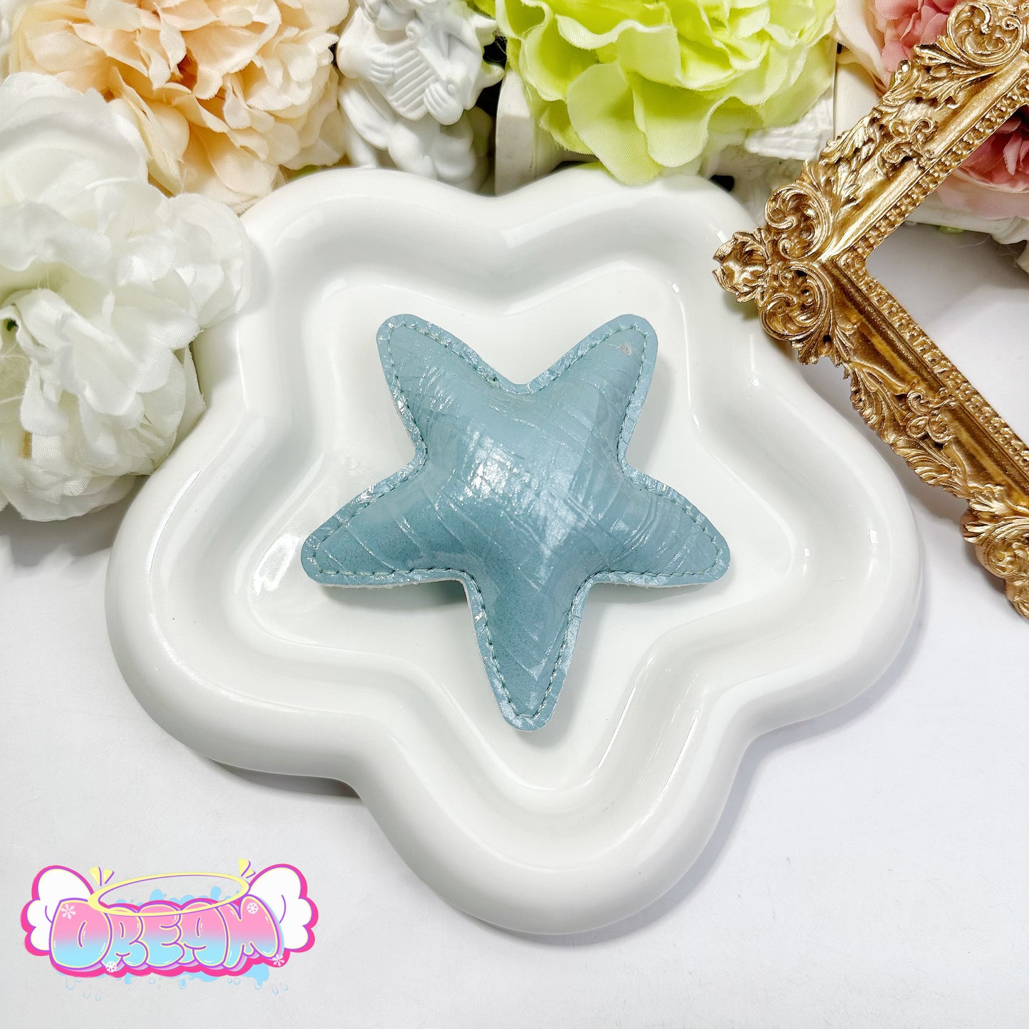 「P102」(SIZE: 8CM)合皮スター 穴あり バッグチャーム 星   チャーム アクセサリー ストラップ スター かわいい