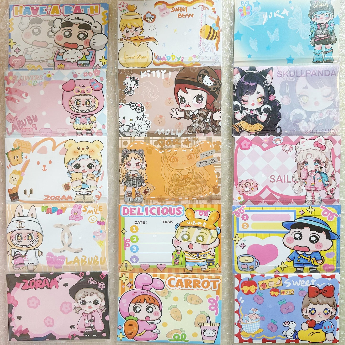 「G001ステッカーゲーム」   【おしん＋さんのりお】【SP】【LABUBU】【DORA】【ミックス】3999/5冊+ 一回のコリントゲーム（ランダムで2、3、4冊をゲット）  シークレット率：45%  - 8×12cmサイズ、10枚入り  「当たる最低12本、足りない場合は補充します。」【バインダー対象】