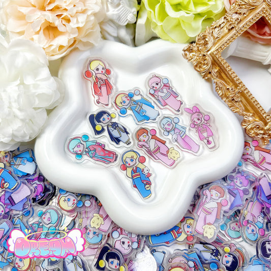 「R305」和風 SPちゃん アクリル カワイイ  4cm  両面に保護シートがついておりますので、使用時は剥がして綺麗な状態でお使い頂けます
