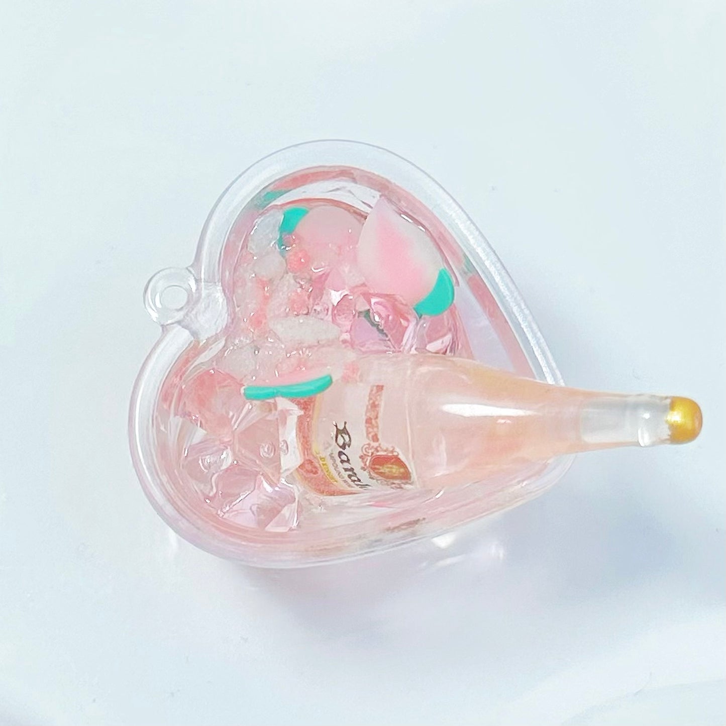 「S045」カクテル ハート カラフル  かんつき カワイイ 4cm×3cm（夜光）