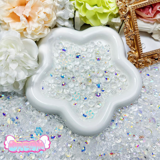 「J081」プリズムの森のきらきら 多面カット 4mm六角カット 6mmそろばん 8mmそろばん 8mmフラワーボール 10mmミラボール 12mmメッキ花