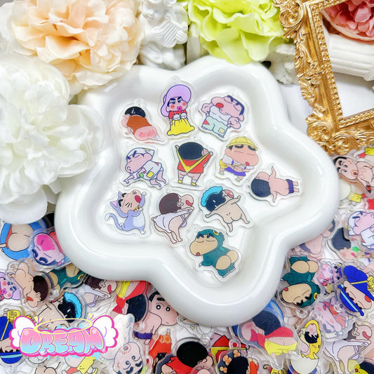 「R332」おしん カン付き 3cm アクリル（ランダムパターン）