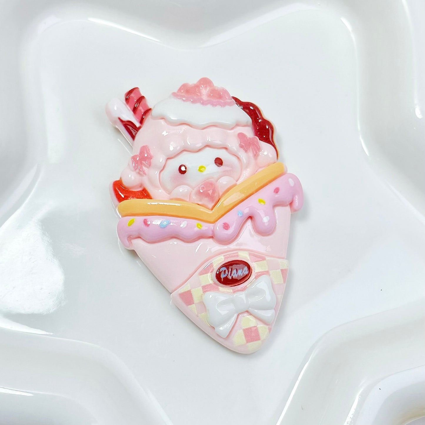 「S054」さんのりお アイスクリーム おいしいそう テコパ 樹脂 4×6.5mm