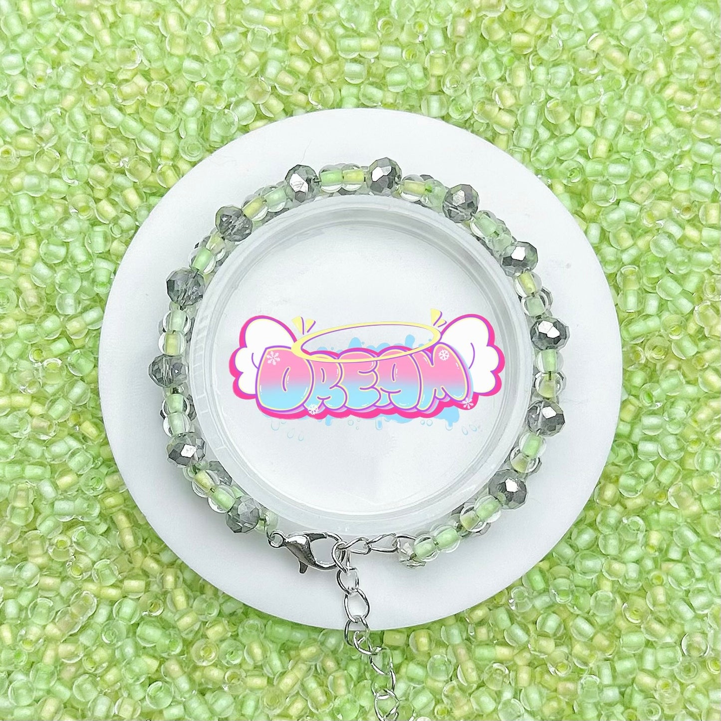 「J012」UV変色ミレットビーズ(アクリル) 4mm