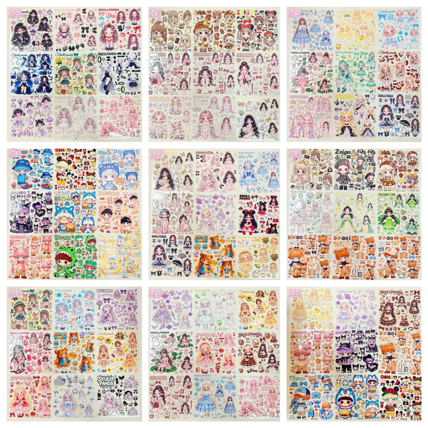浮き彫りシール【113-121】 （別発送・合算不可)18枚以上ご購入で送料無料／9枚以下の場合は送料649円が別途必要となります（沖縄別途）一部サイズは大きめ