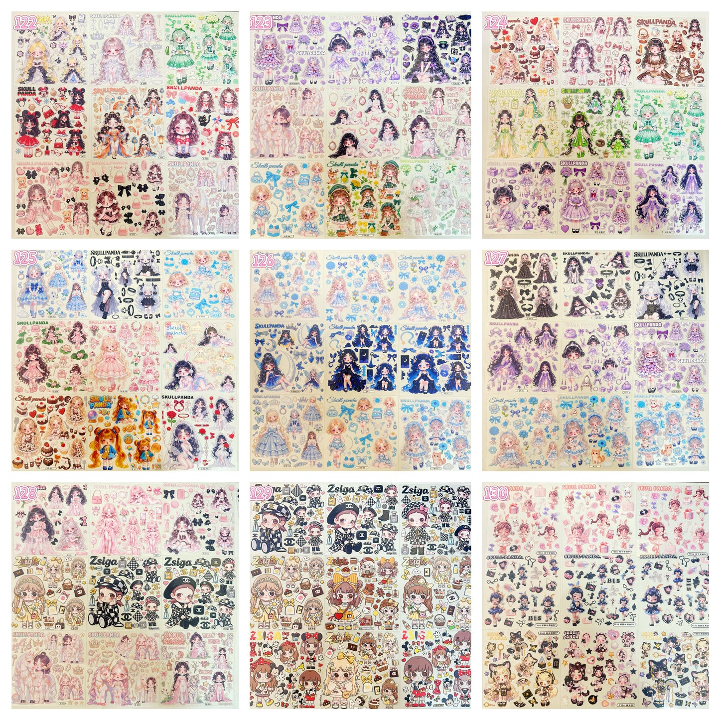 浮き彫りシール【122-130】 （別発送・合算不可)18枚以上ご購入で送料無料／9枚以下の場合は送料649円が別途必要となります（沖縄別途）一部サイズは大きめ