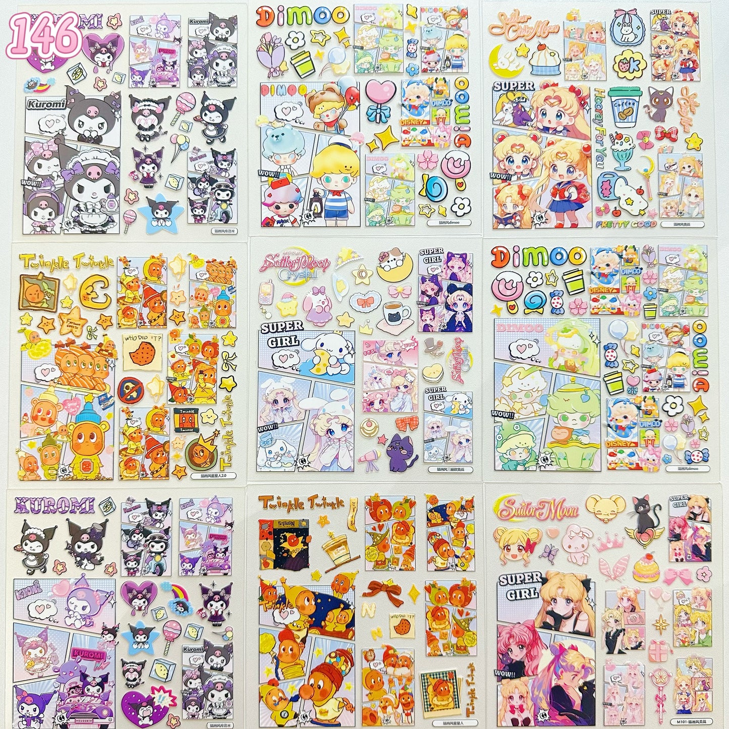 浮き彫りシール【140-148】 （別発送・合算不可)18枚以上ご購入で送料無料／9枚以下の場合は送料649円が別途必要となります（沖縄別途）一部サイズは大きめ