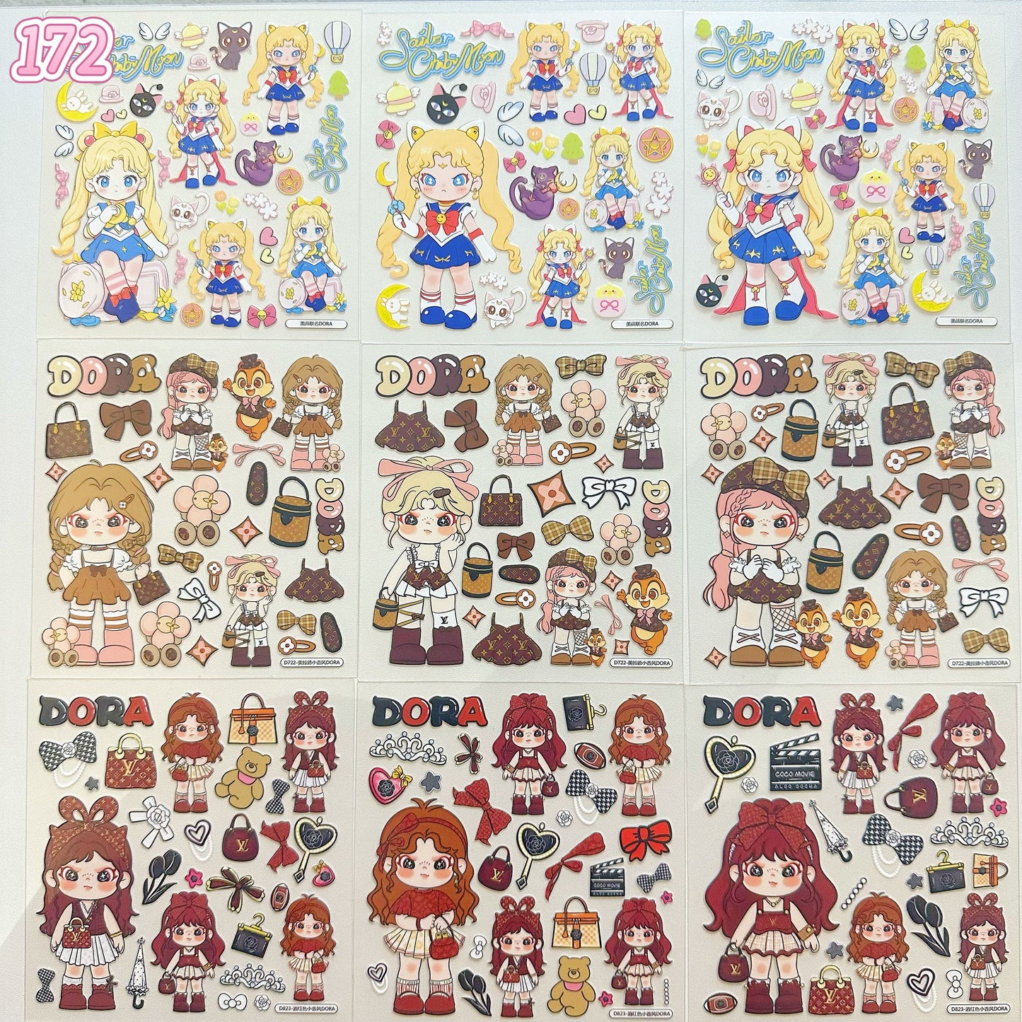 浮き彫りシール【167-175】 （別発送・合算不可)18枚以上ご購入で送料無料／9枚以下の場合は送料649円が別途必要となります（沖縄別途）一部サイズは大きめ