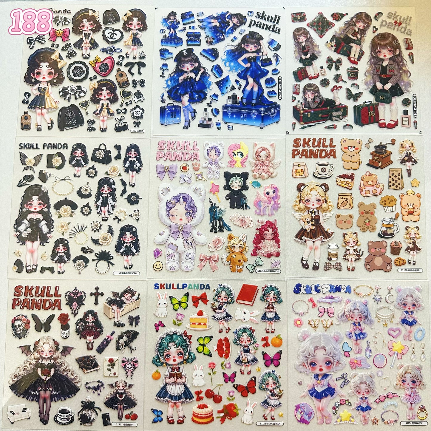 浮き彫りシール【185-193】 （別発送・合算不可)18枚以上ご購入で送料無料／9枚以下の場合は送料649円が別途必要となります（沖縄別途）一部サイズは大きめ