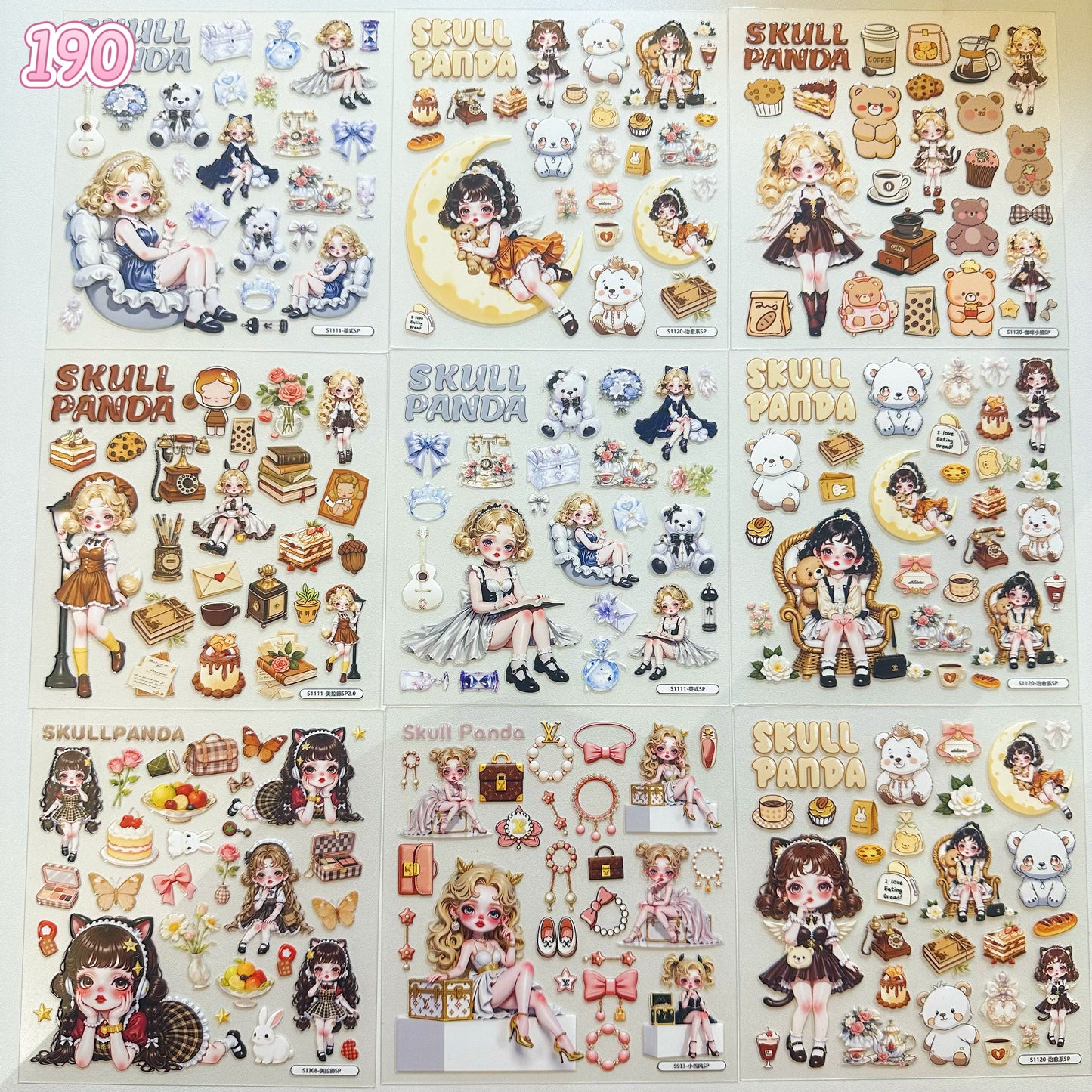 浮き彫りシール【185-193】 （別発送・合算不可)18枚以上ご購入で送料無料／9枚以下の場合は送料649円が別途必要となります（沖縄別途）一部サイズは大きめ