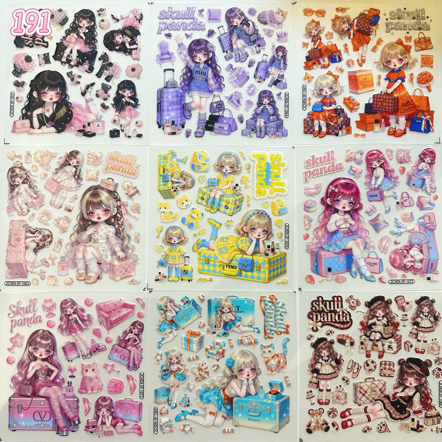 浮き彫りシール【185-193】 （別発送・合算不可)18枚以上ご購入で送料無料／9枚以下の場合は送料649円が別途必要となります（沖縄別途）一部サイズは大きめ