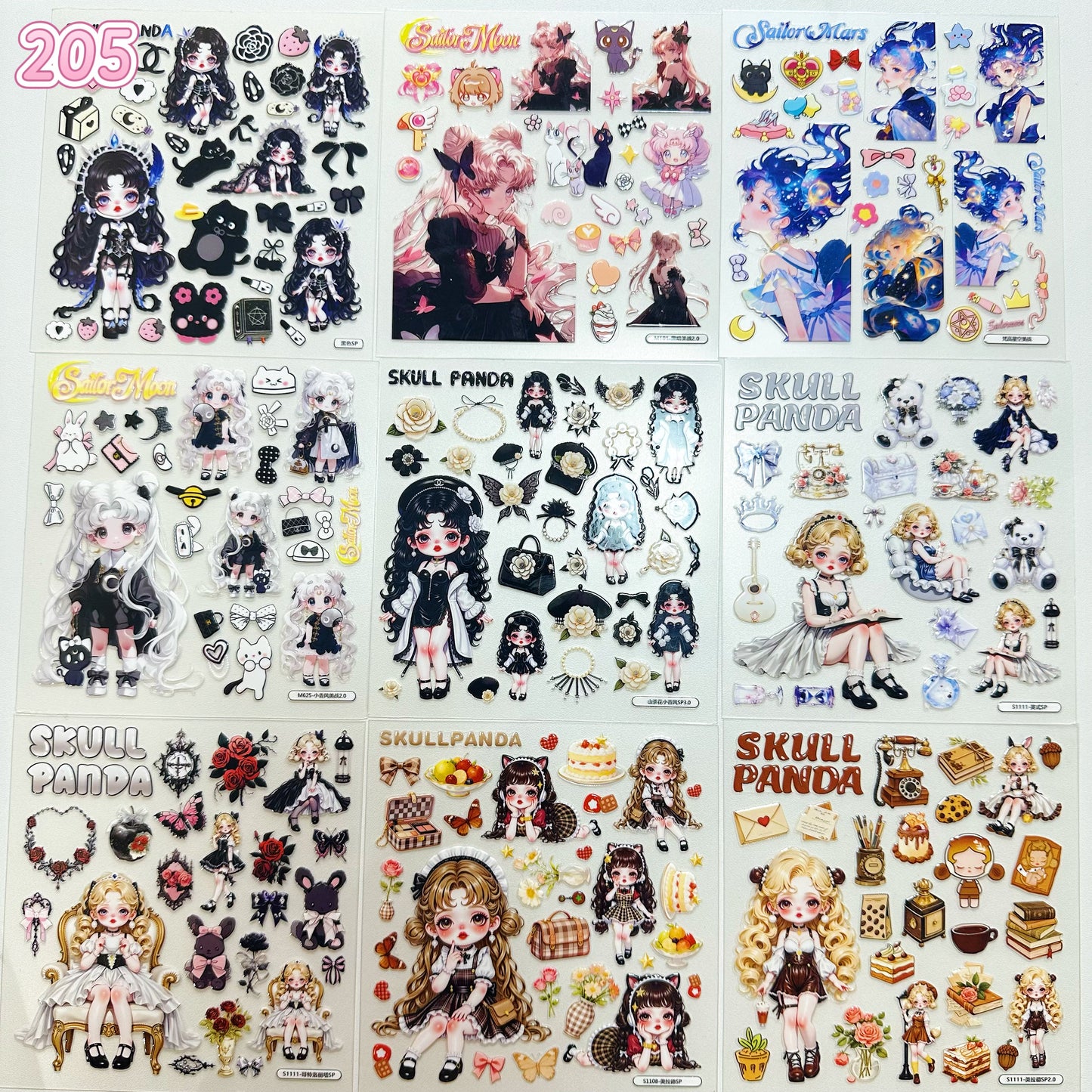 浮き彫りシール【203-211】 （別発送・合算不可)18枚以上ご購入で送料無料／9枚以下の場合は送料649円が別途必要となります（沖縄別途）一部サイズは大きめ