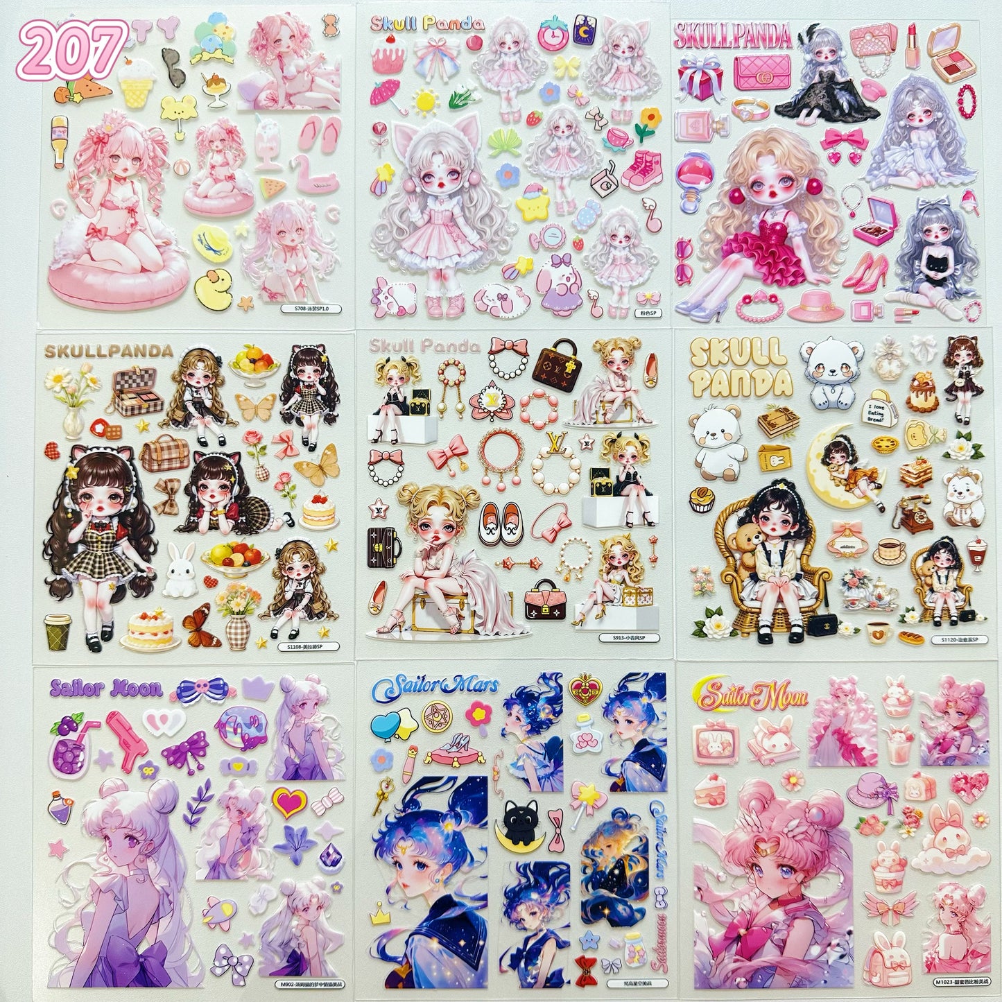 浮き彫りシール【203-211】 （別発送・合算不可)18枚以上ご購入で送料無料／9枚以下の場合は送料649円が別途必要となります（沖縄別途）一部サイズは大きめ