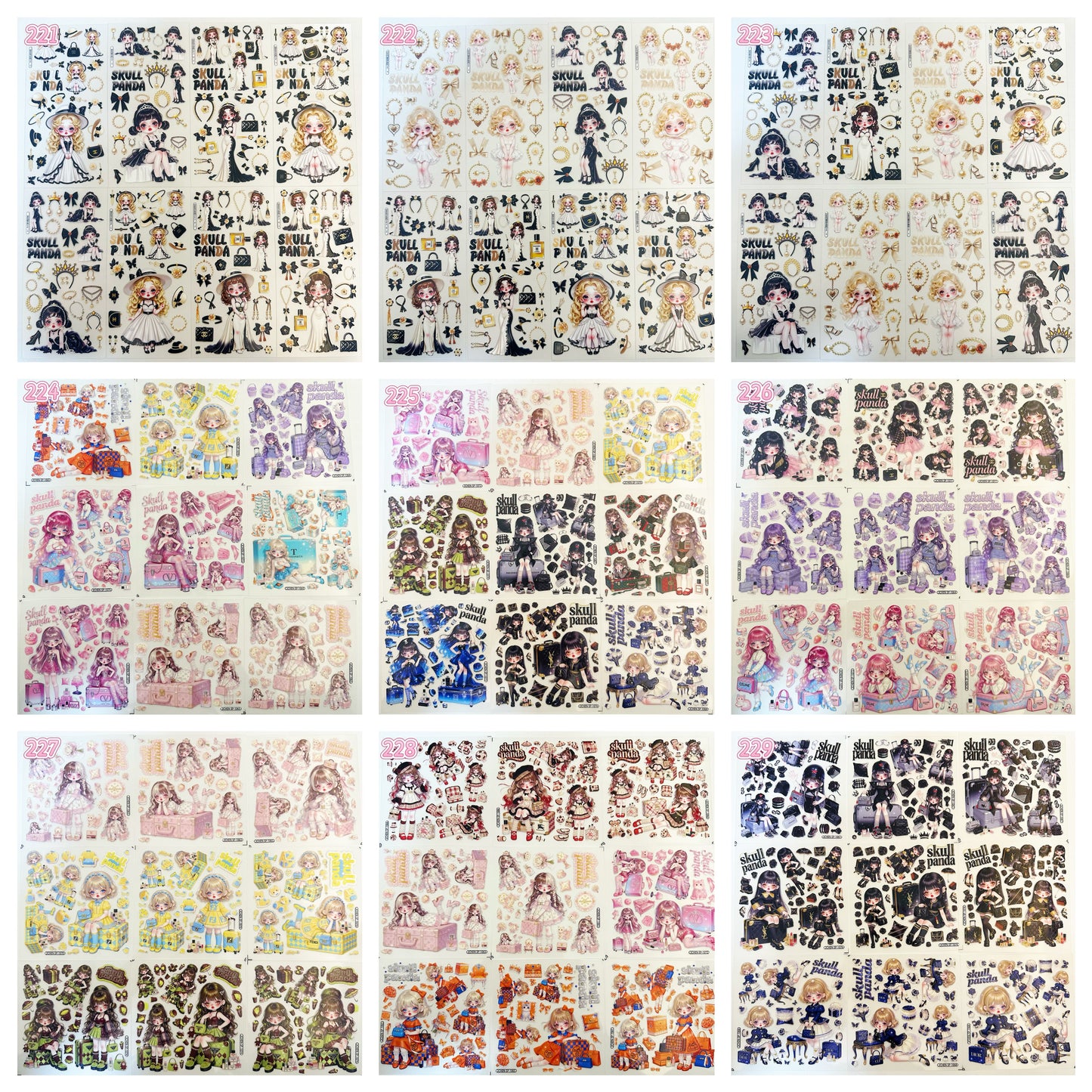 浮き彫りシール【221-229】 （別発送・合算不可)18枚以上ご購入で送料無料／9枚以下の場合は送料649円が別途必要となります（沖縄別途）一部サイズは大きめ (コピー)